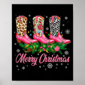 Merry Christmas Nk Cowboy Boots Pajamas Pjs Xmas W Poster (Vorne)