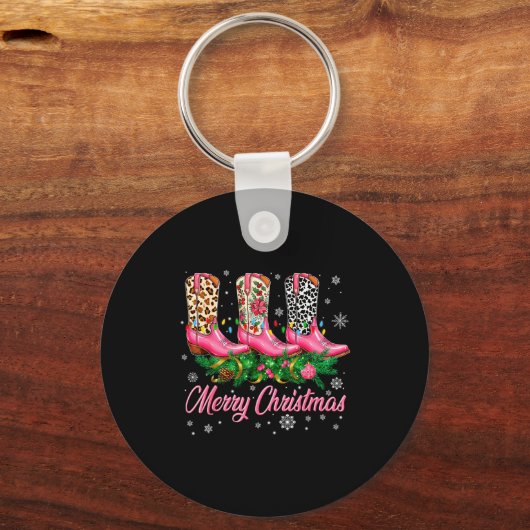 Merry Christmas Nk Cowboy Boots Pajamas Pjs Xmas W Schlüsselanhänger (Vorderseite)