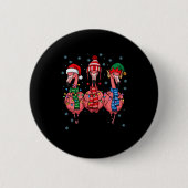Merry Christmas Nk Flamingo Santa Hat Matching Fam Button (Vorderseite)