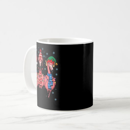 Merry Christmas Nk Flamingo Santa Hat Matching Fam Kaffeetasse (Vorderseite Links)
