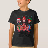 Merry Christmas Nk Flamingo Santa Hat Matching Fam T-Shirt (Vorderseite)