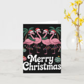 Merry Christmas Nk Flamingo Santa Hat Xmas Light T Karte (Gelbe Blume)