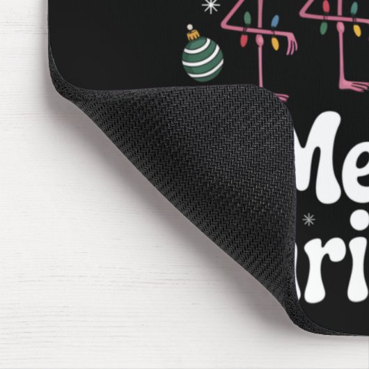 Merry Christmas Nk Flamingo Santa Hat Xmas Light T Mousepad (Ecke)