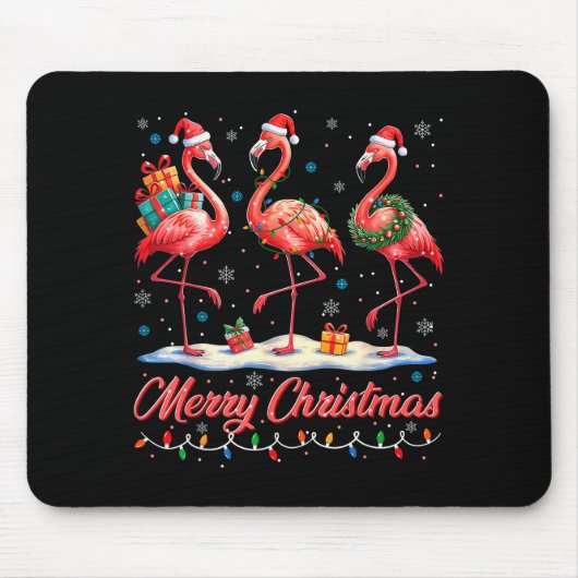Merry Christmas Nk Flamingo Santa Xmas Womens Mens Mousepad (Vorne)