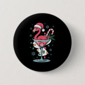 Merry Christmas Nk Flamingo Wine Drinking Lights X Button (Vorderseite)