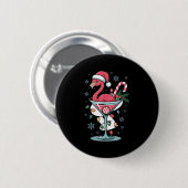 Merry Christmas Nk Flamingo Wine Drinking Lights X Button (Vorne & Hinten)