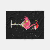 Merry Christmas Nk Flamingo Wine Drinking Lights X Fleecedecke (Vorderseite (Horizontal))