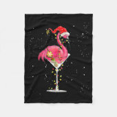 Merry Christmas Nk Flamingo Wine Drinking Lights X Fleecedecke (Vorderseite)
