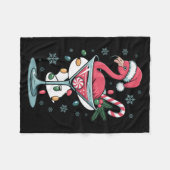 Merry Christmas Nk Flamingo Wine Drinking Lights X Fleecedecke (Vorderseite (Horizontal))
