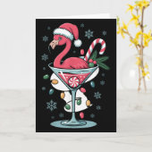 Merry Christmas Nk Flamingo Wine Drinking Lights X Karte (Gelbe Blume)