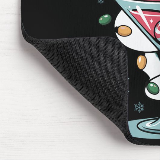 Merry Christmas Nk Flamingo Wine Drinking Lights X Mousepad (Ecke)