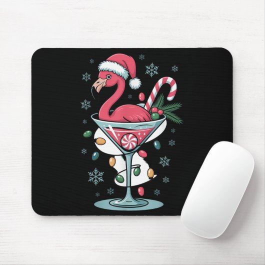 Merry Christmas Nk Flamingo Wine Drinking Lights X Mousepad (Mit Mouse)