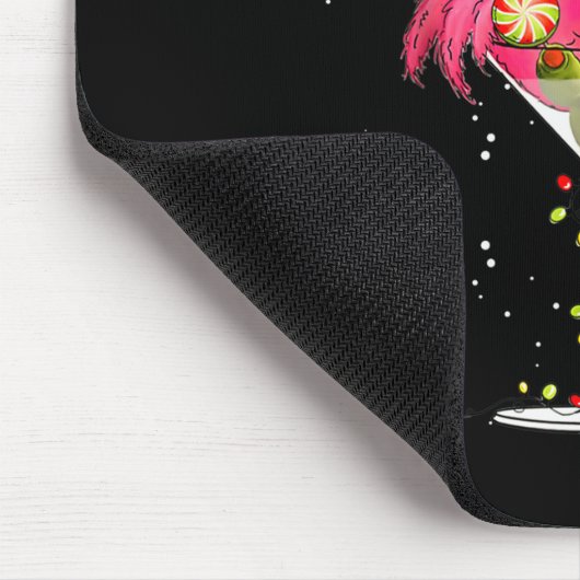 Merry Christmas Nk Flamingo Wine Drinking Lights X Mousepad (Ecke)