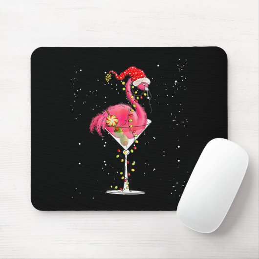 Merry Christmas Nk Flamingo Wine Drinking Lights X Mousepad (Mit Mouse)