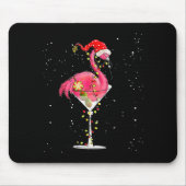 Merry Christmas Nk Flamingo Wine Drinking Lights X Mousepad (Vorne)