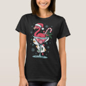 Merry Christmas Nk Flamingo Wine Drinking Lights X T-Shirt (Vorderseite)