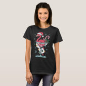 Merry Christmas Nk Flamingo Wine Drinking Lights X T-Shirt (Vorne ganz)