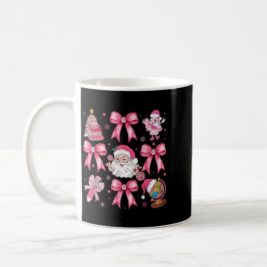 Merry Christmas Nk Santa Coquette Bow Teacher Girl Kaffeetasse (Links)