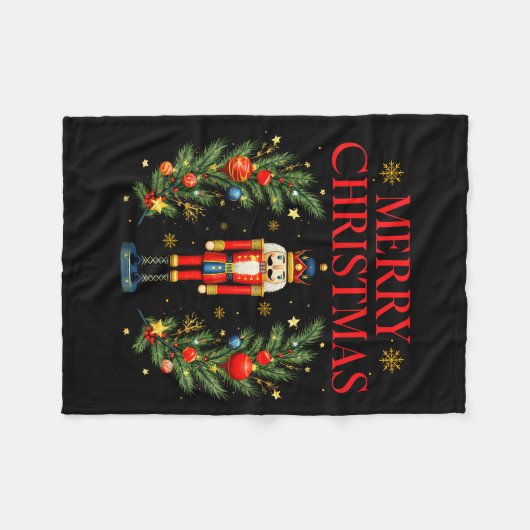 Merry Christmas Nutcracker Ballet Festive Xmas Men Fleecedecke (Vorderseite (Horizontal))