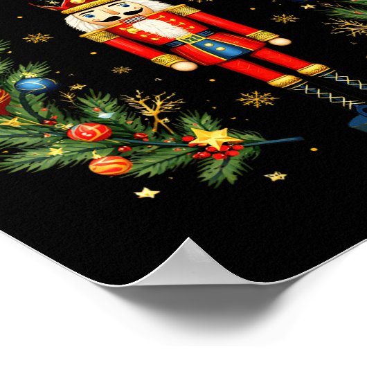 Merry Christmas Nutcracker Ballet Festive Xmas Men Poster (Ecke)