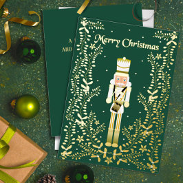 Merry Christmas Nutcracker Gold Foil Holiday Card Folien Feiertagskarte