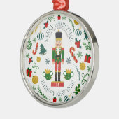 Merry Christmas Nutcracker kundenspezifische Monog Ornament Aus Metall (Links)