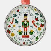Merry Christmas Nutcracker kundenspezifische Monog Ornament Aus Metall (Vorne)