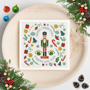 Merry Christmas Nutcracker kundenspezifische Monog Serviette