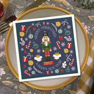 Merry Christmas Nutcracker kundenspezifische Monog Serviette