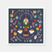 Merry Christmas Nutcracker kundenspezifische Monog Serviette (Vorderseite)