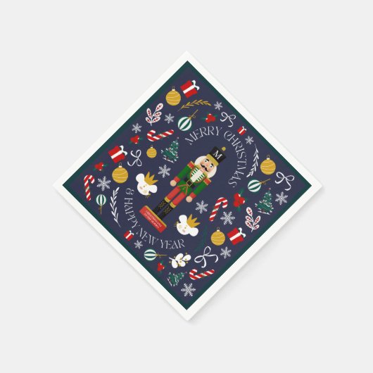 Merry Christmas Nutcracker kundenspezifische Monog Serviette (Ecke)