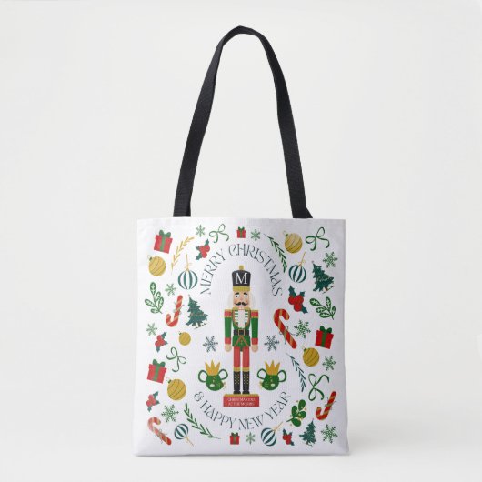Merry Christmas Nutcracker kundenspezifische Monog Tasche (Vorderseite)