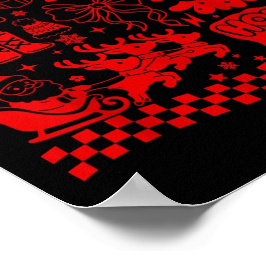 Merry Christmas Nutcracker Santa Clause Gingerbrea Poster (Ecke)