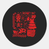 Merry Christmas Nutcracker Santa Clause Gingerbrea Runder Aufkleber (Vorderseite)