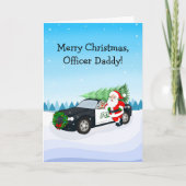 Merry Christmas Officer Daddy Santa With Cop Car Karte (Vorderseite)