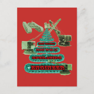 MERRY CHRISTMAS OPERATIONELLER BETRIEBSMOTORBETREI FEIERTAGSPOSTKARTE