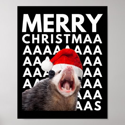 Merry Christmas Opossum Screaming Fun Men Women Ki Poster (Vorne)