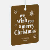 Merry Christmas ornament Aus Metall (Vorderseite Rechts)