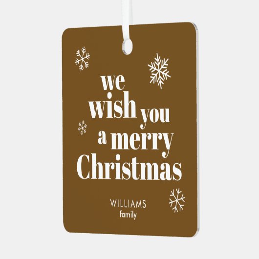 Merry Christmas ornament Aus Metall (Vorderseite links)