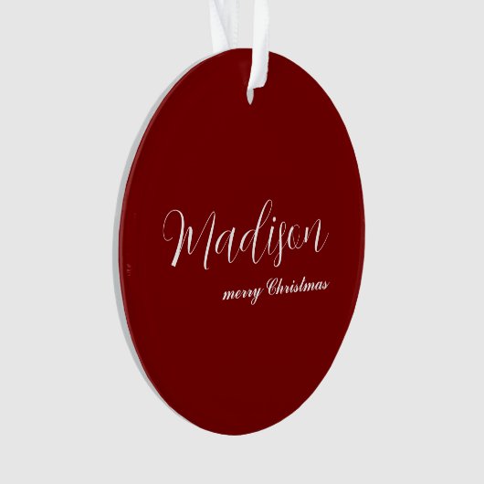 merry Christmas Ornament Featuring Your Name (Vorderseite)