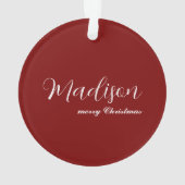 merry Christmas Ornament Featuring Your Name (Rückseite)