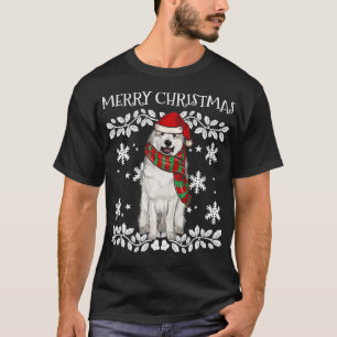 Merry Christmas Ornament Great Pyrenee Xmas Santa T-Shirt