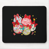 Merry Christmas Ornaments Disco Ball Coquette Bow Mousepad (Vorne)