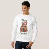 Merry Christmas - Ourson und Weihnachtsgeschenk Sweatshirt (Vorne ganz)