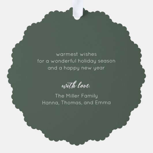 Merry Christmas Overlay Paper Ornament Card (Rückseite)