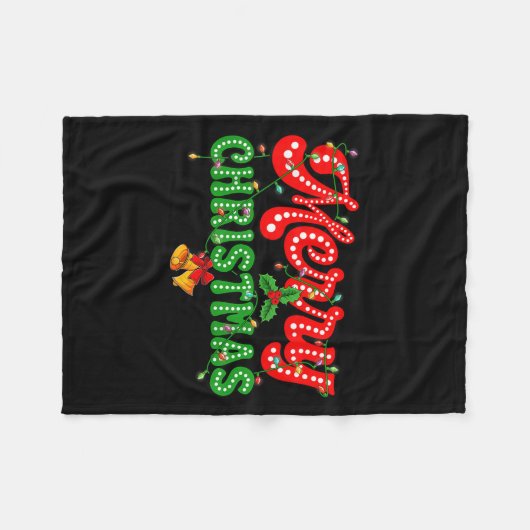 Merry Christmas Pajamas Family Matching Xmas Tree Fleecedecke (Vorderseite (Horizontal))