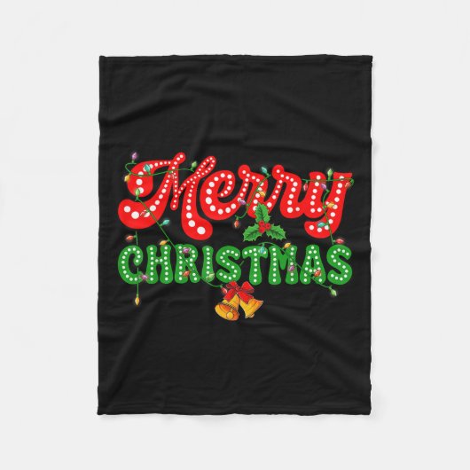 Merry Christmas Pajamas Family Matching Xmas Tree Fleecedecke (Vorderseite)