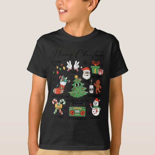Merry Christmas Pajamas Family Matching Xmas Tree T-Shirt (Vorderseite)