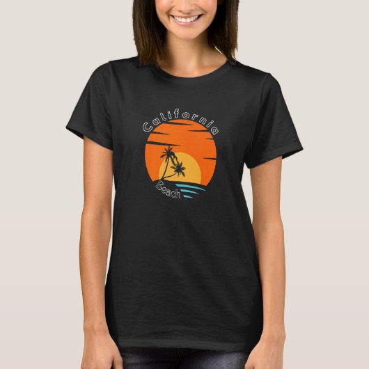 Merry Christmas Palm Tree Christmas California Bea T-Shirt (Vorderseite)