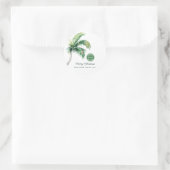 Merry Christmas Palm Tree Coastal Business Logo Runder Aufkleber (Tasche)